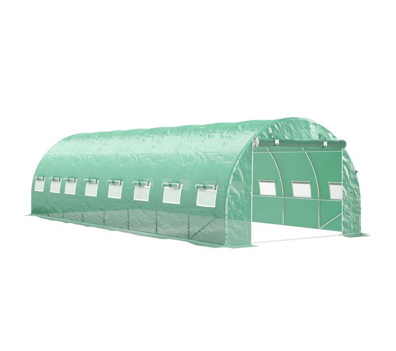 Serre Tunnel 24m² Dim. 8l X 3l X 2h M Acier Galvanisé Pe