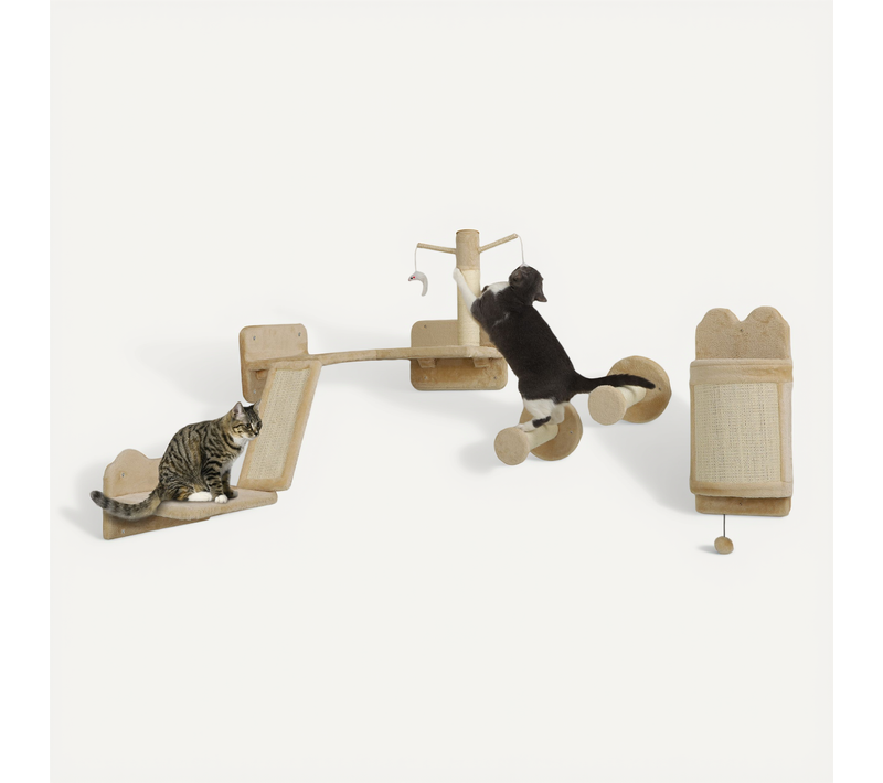 Mur D'escalade Pour Chat - Arbre à Chat Design Mural - Beige