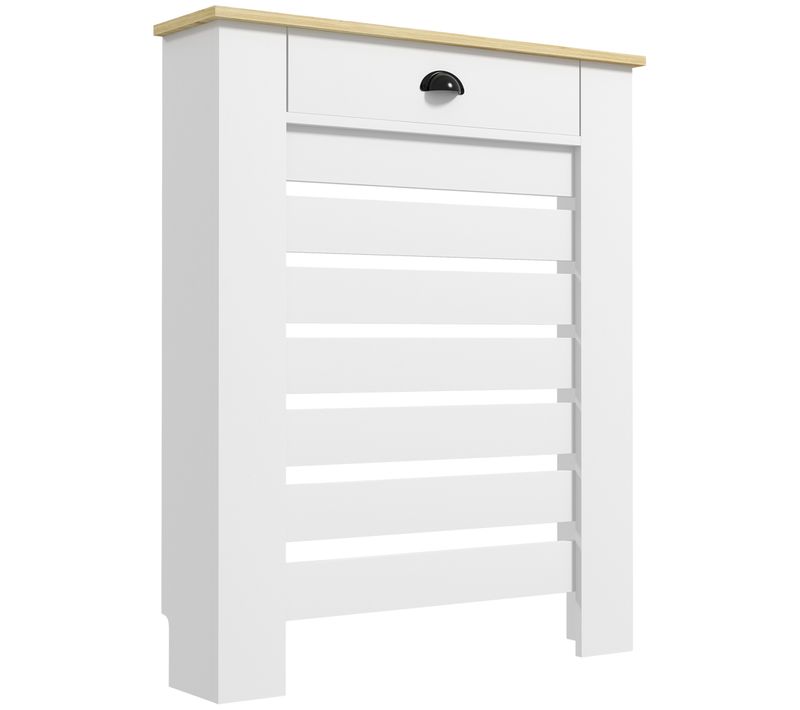 Cache-radiateur Design Panneau Avec Tiroir Effet Bois