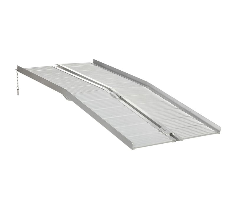 Rampe De Fauteuil Roulant Antidérapante Pliable Avec Bordures De Sécurité Max. 270 Kg Alu