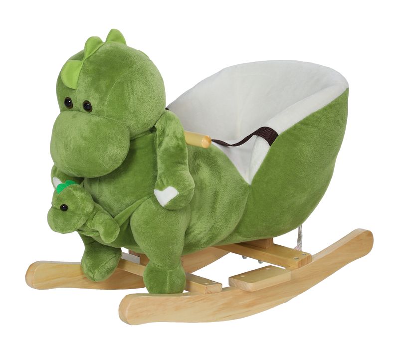 Jouet à Bascule Dinosaure Pour Enfant +18 Mois 32 Musiques Peluche Vert