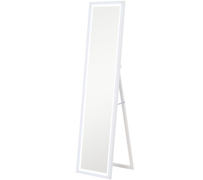 Grand Miroir LED Pleine Longueur 40 X 160 Cm Autoportant Ou à Fixer Réglable Effet Bois
