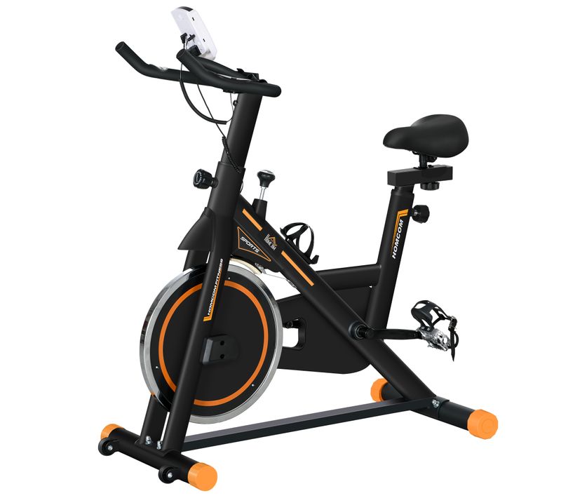 Vélo De Biking Réglable Volant D'inertie 8 Kg écran LCD Acier Orange Noir