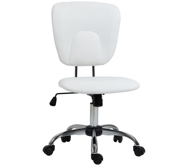 Chaise De Bureau Visiteur Design - Réglable - Acier Chromé Synthétique Blanc