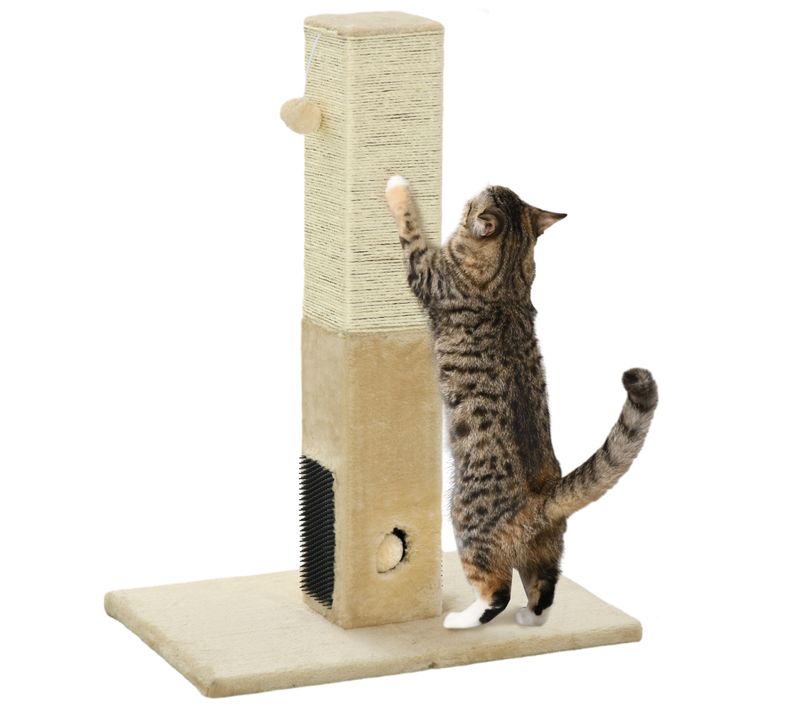 Griffoir Chat H. 79 Cm - 2 Jeux Boules, 2 Bandes Massantes