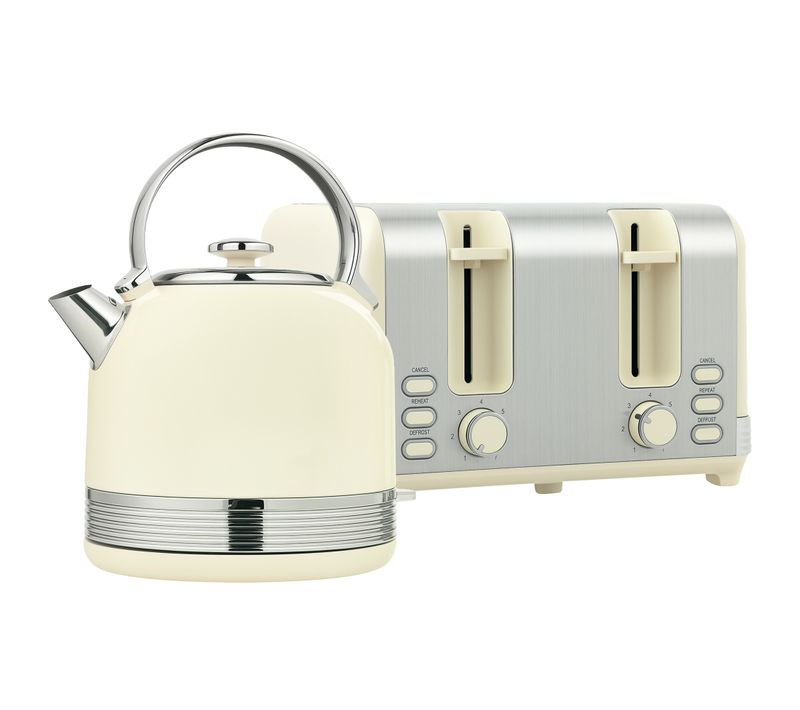 Ensemble Bouilloire Et Grille-pain Vintage Crème
