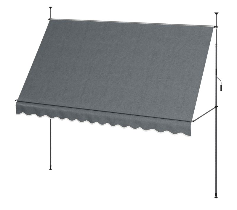 Store Banne Autoportant Manuel Rétractable Réglable Métal Alu Polyester