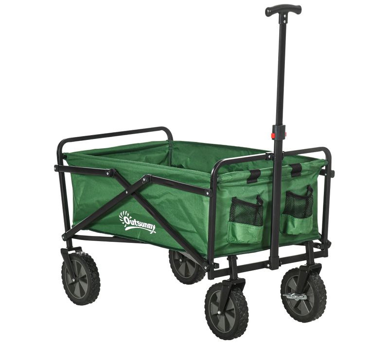 Chariot De Transport Pliable à Roulettes Max. 40 Kg Vert