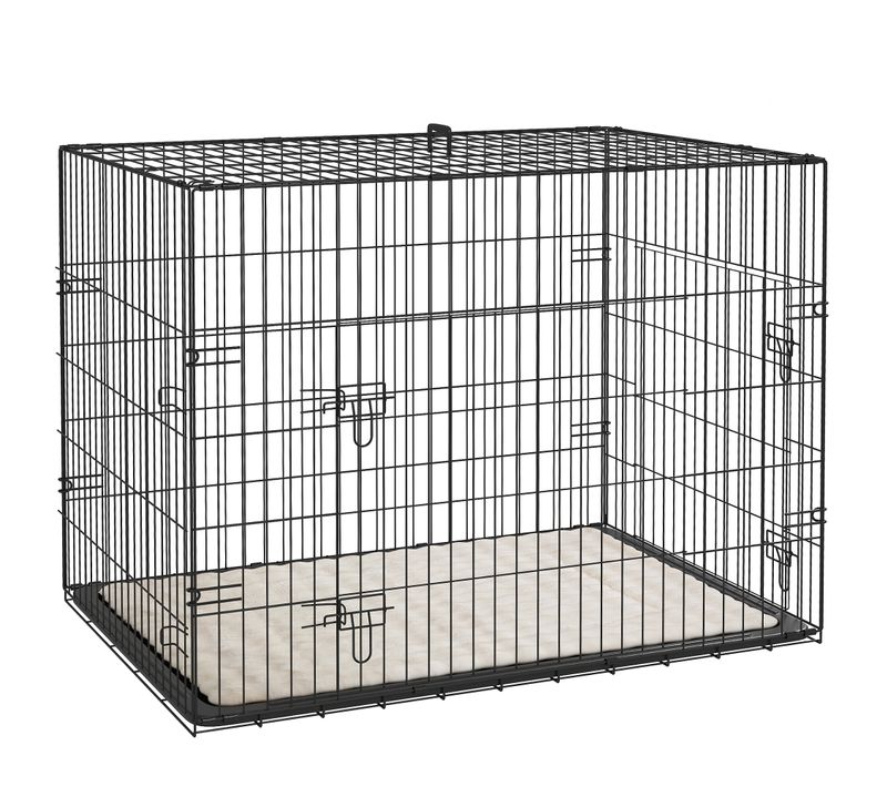 Cage Caisse De Transport Pliable Chien 91 X 62 X 68 Cm Avec Coussin