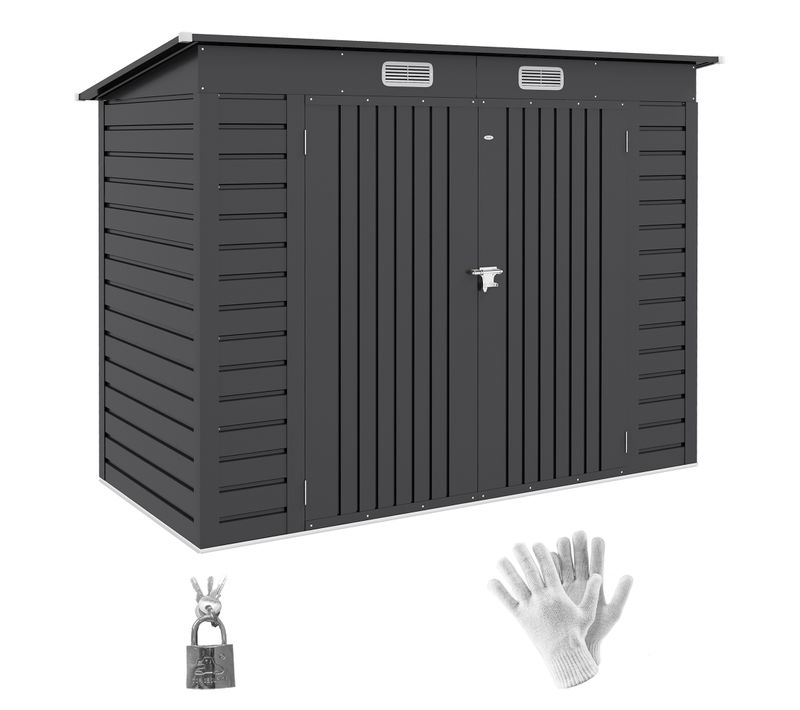 Abri De Jardin 3 M² Tôle D'acier 2 Portes Verrouillables 2 évents