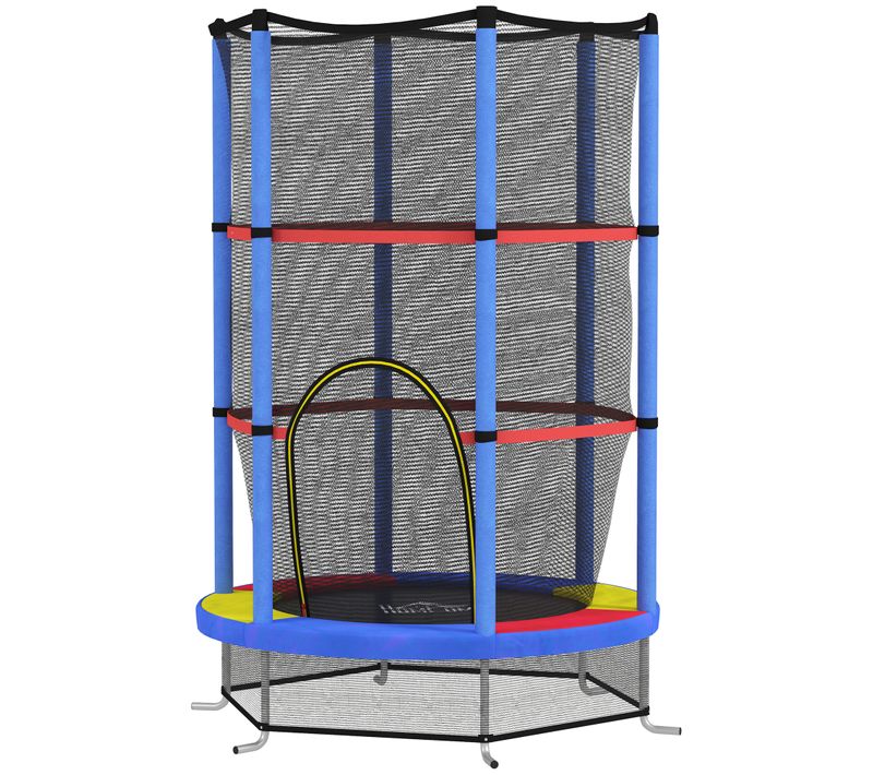 Trampoline Enfant D.140 Cm Max. 45 Kg - Filet, Porte, 6 Poteaux