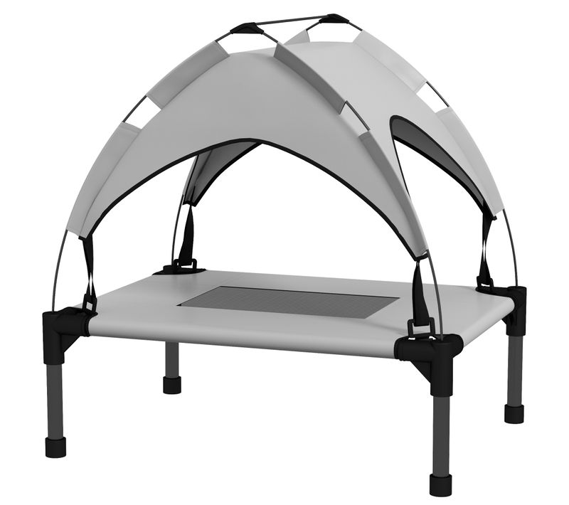 Lit Chien Surélevé Velum Textilène Micro-perforé Sac Gris