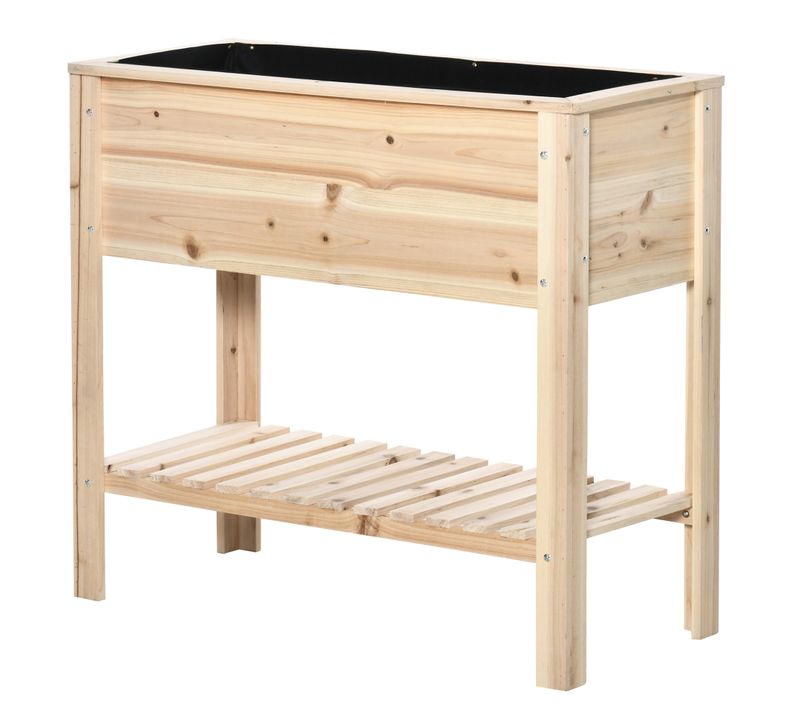 Jardinière Sur Pieds Avec étagère à Lattes Sapin Pré-huilé