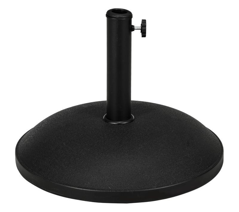 Pied De Parasol Rond Dia. 49cm Poids Net 25kg Ciment Pp Noir