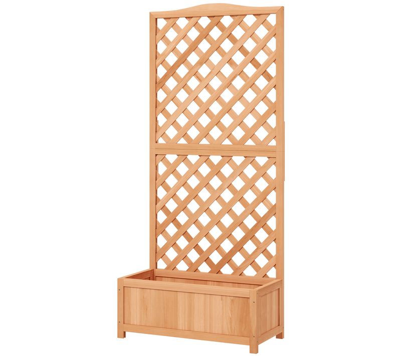 Jardinière Sur Pied Avec Treillis Haut H.170cm Bois Sapin Pré-huilé