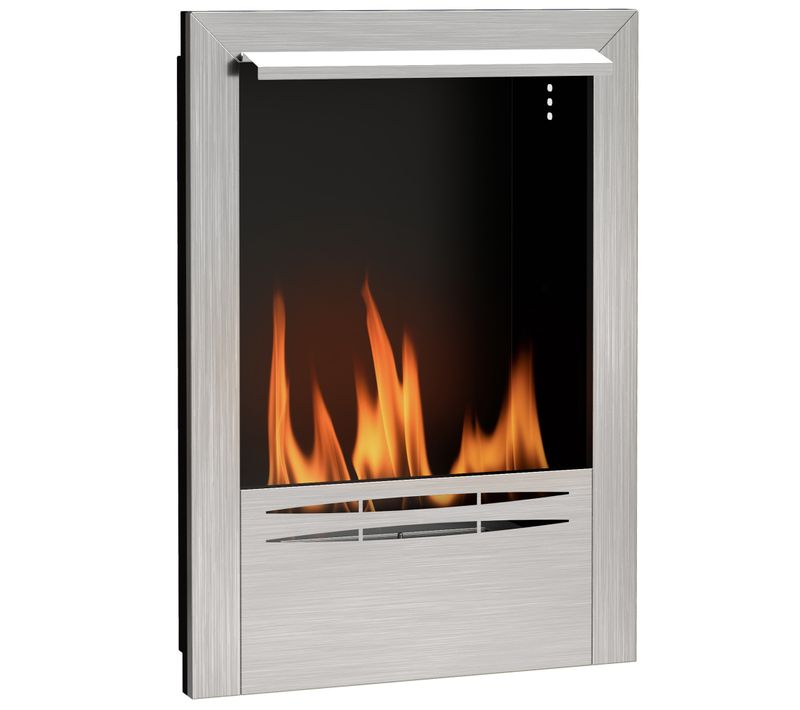 Cheminée Bioéthanol Encastrable Design - 0,9l - Acier Inox. Brossé