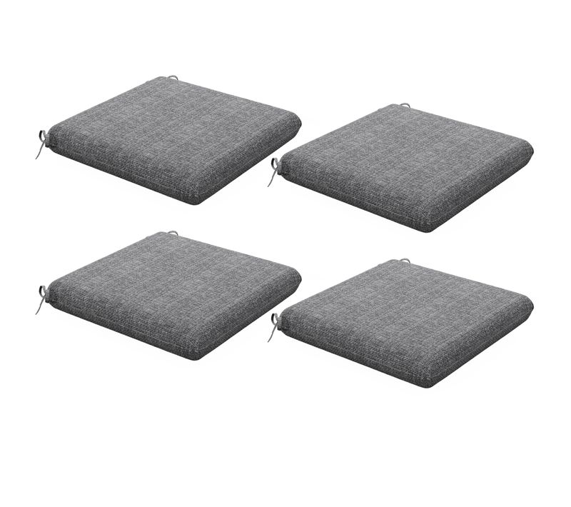 Lot De 4 Coussins Galettes Chaises Jardin 47 X 47 Cm Tissu Déperlant