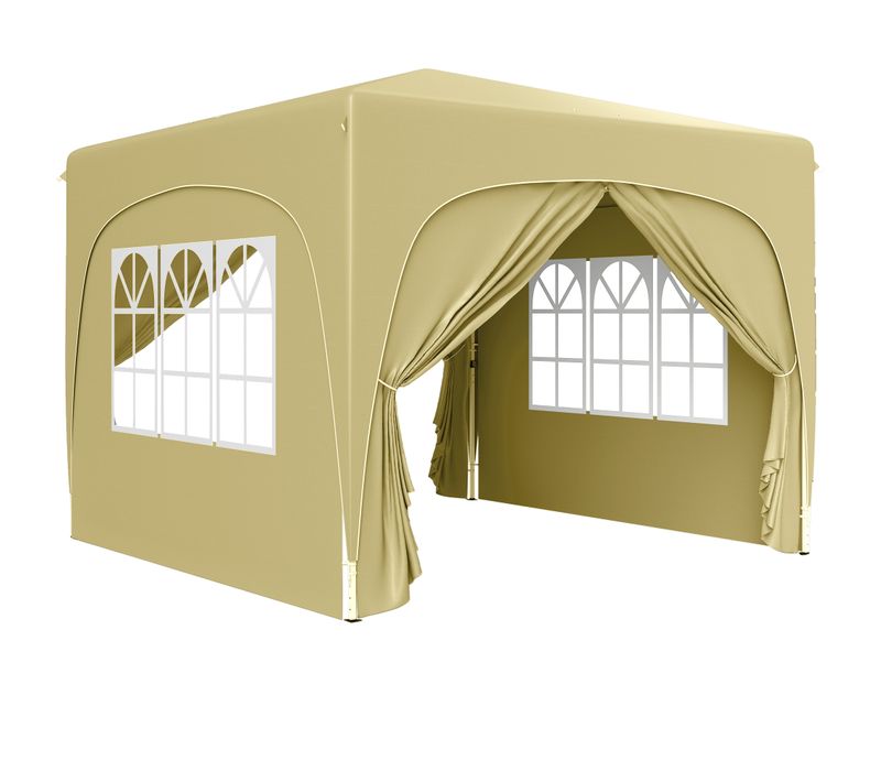 Tonnelle Barnum Pop Up Automatique 3x3m Hauteur Réglable Sable