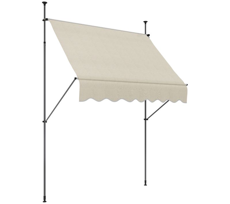 Store Banne Autoportant Manuel Inclinable Rétractable 2 X 1,2 M Aucun Perçage Sable