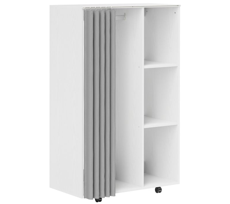 Armoire Penderie Sur Roulettes - Tringle, 3 Compartiments