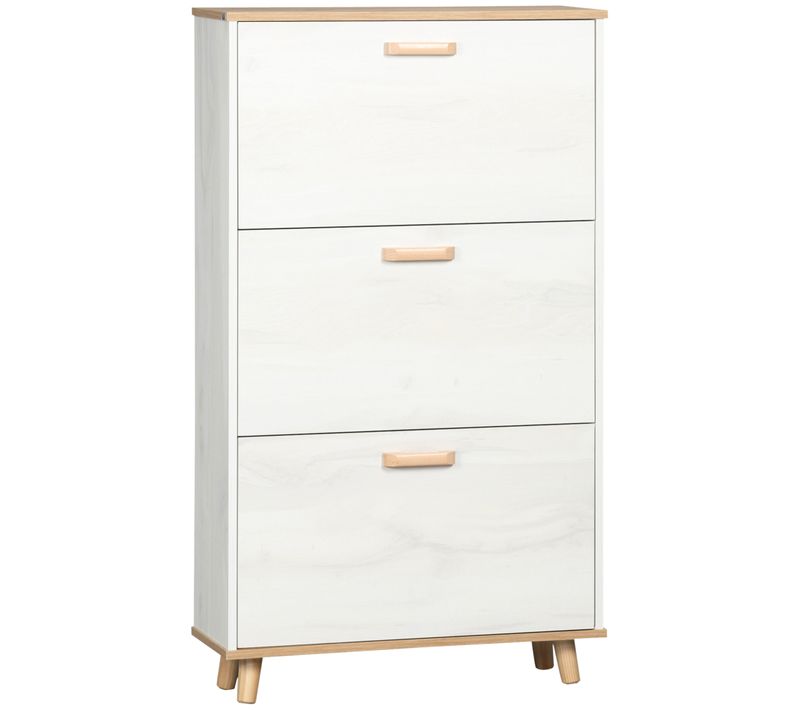 Meuble à Chaussures Style Scandinave 3 Portes 3 Étagères