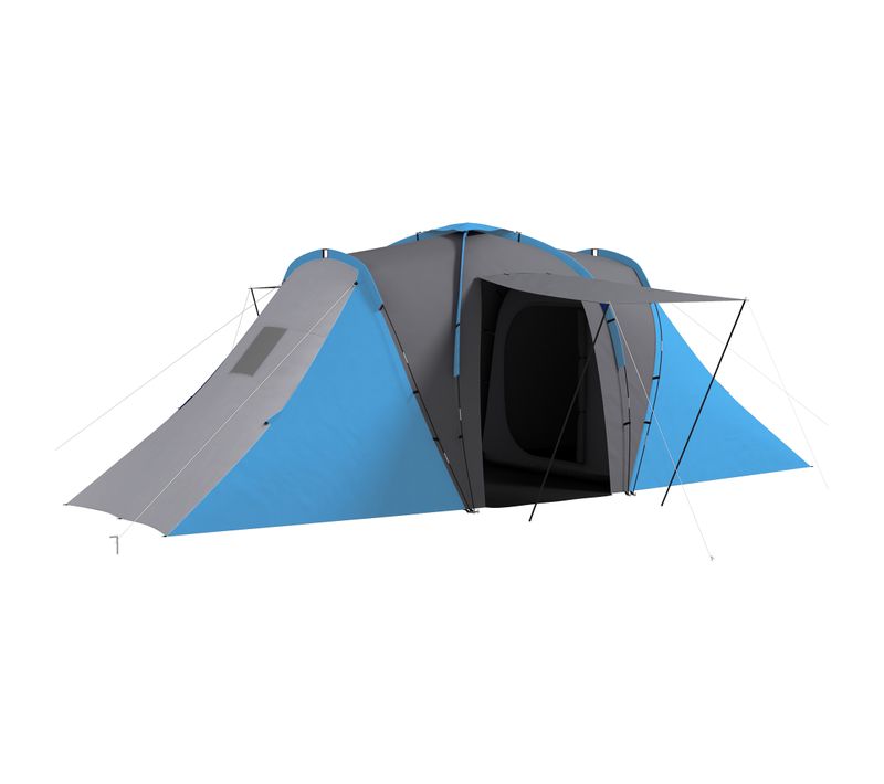 Tente De Camping Familiale 4-6 Pers. Fibre Verre Polyester