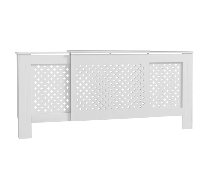 Cache-radiateur Réglable Motif Nid D'abeille L. 136-200 Cm Blanc