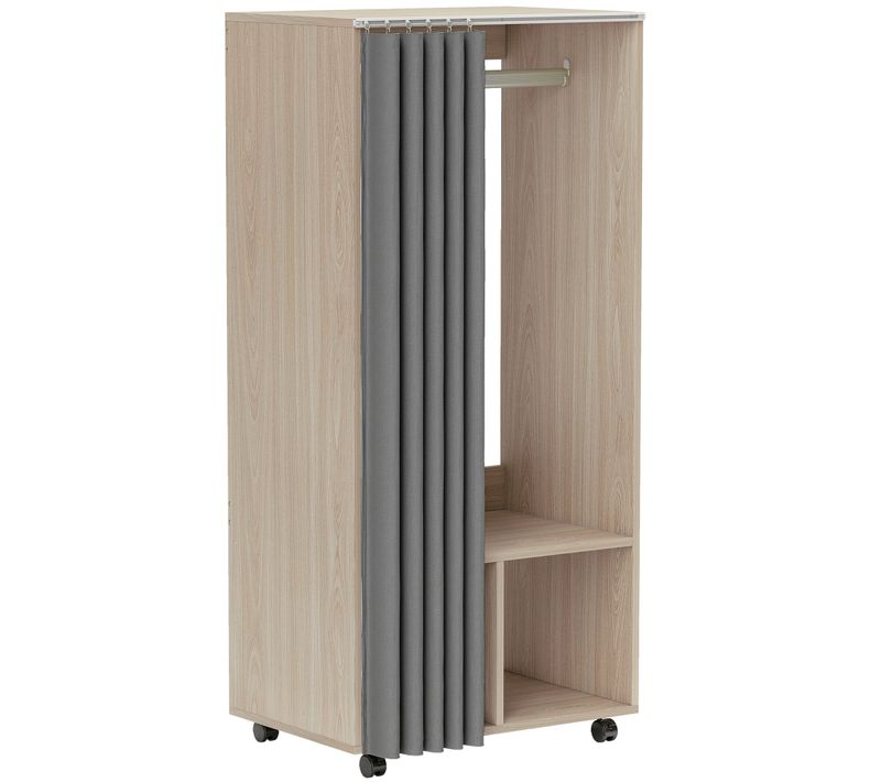 Armoire Penderie Sur Roulettes - Tringle, 2 Compartiments