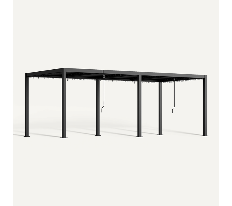 Pergola Lames Orientables Dim. 5,95 X 3 X 2,25 M Alu. Acier époxy Anthracite