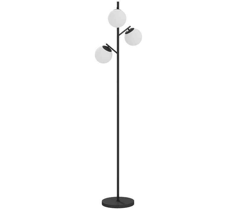 Lampadaire Globe Design Néo-rétro 3 Ampoules Métal