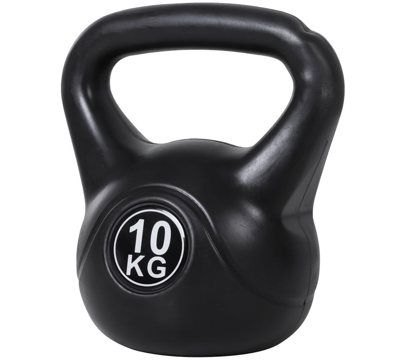 Kettlebell 10 Kg - Haltère Boule - Poignée Ergonomique - Pvc Noir