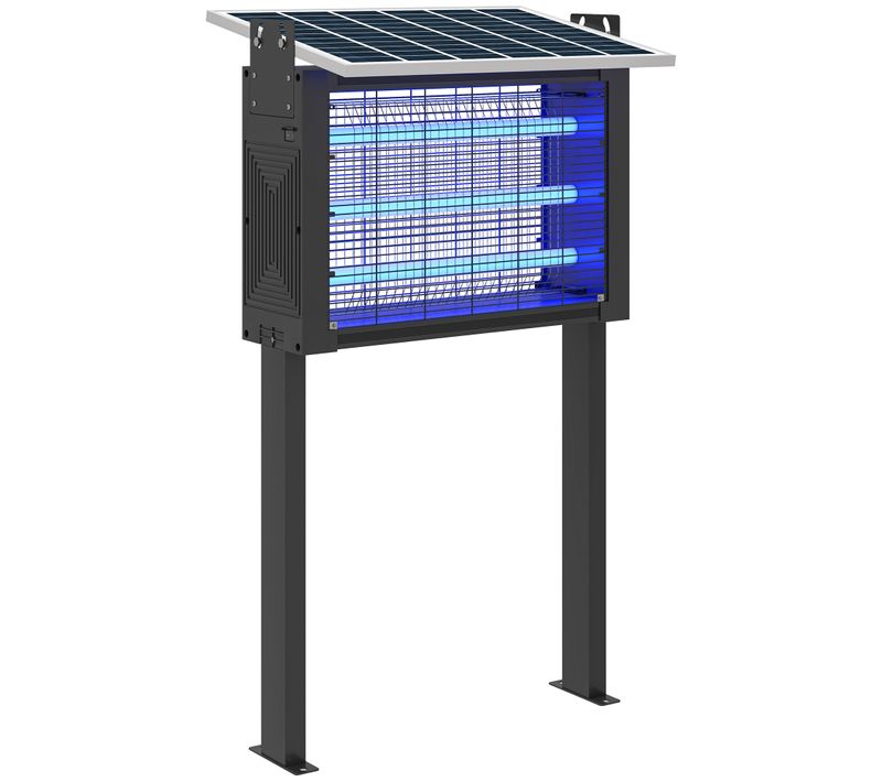 Lampe Anti-moustique 25w LED Solaire Autoportante H. 93 Cm Noir