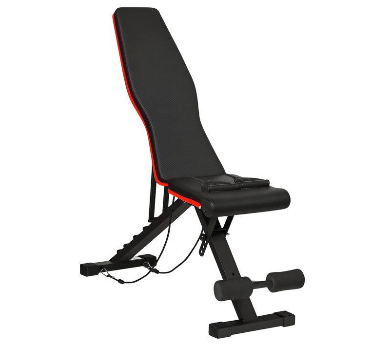 Banc De Musculation Pliable Réglable 2 Bandes De Résistance Incluses