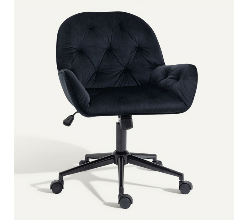 Chaise De Bureau Velours Design Chesterfield Effet Capitonné