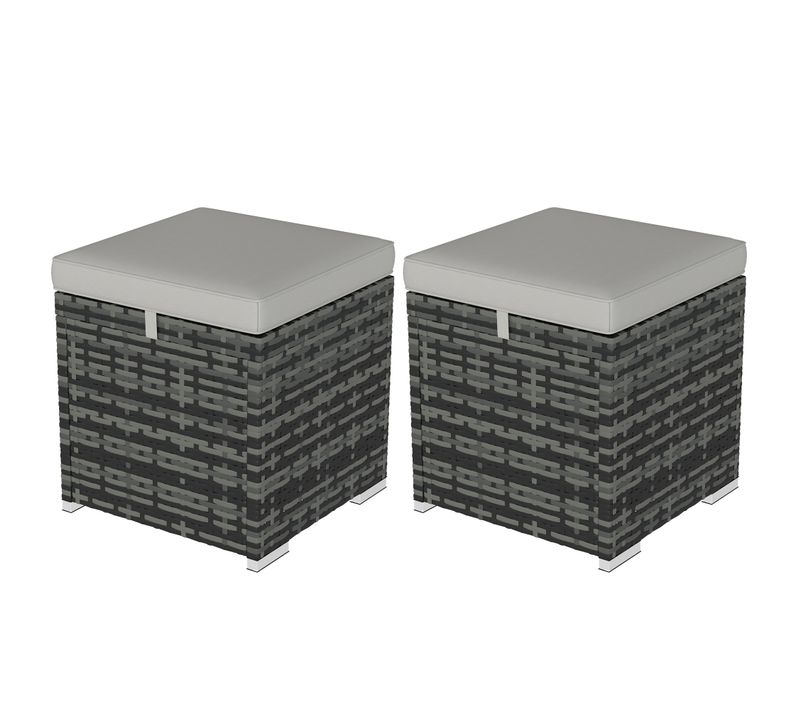 Lot De 2 Poufs Coffres De Jardin