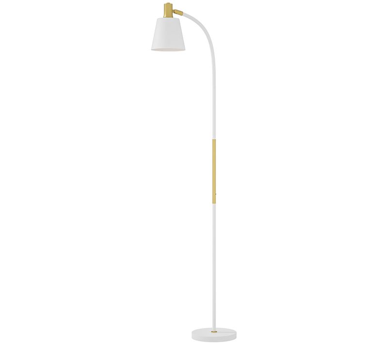 Lampadaire Design Néo-rétro Réglable H.127-160 Cm Blanc Doré