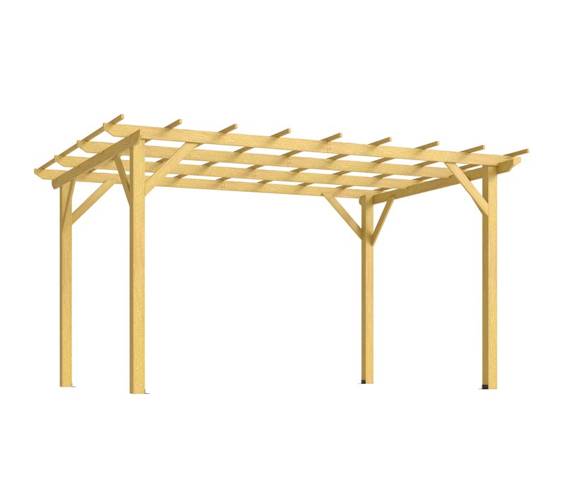 Pergola Bois Autoportante 12 M² Dim. 3 X 4 M Sapin Pré-huilé
