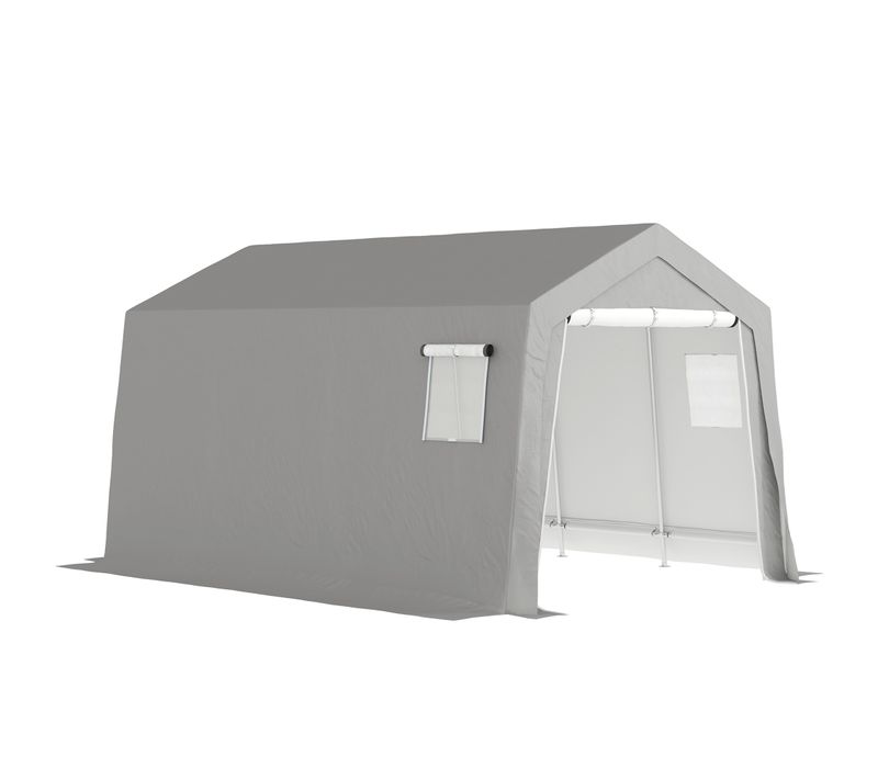 Tente De Stockage - Tente De Rangement Dim. 3 X 4,5 X 2,5 M - Gris