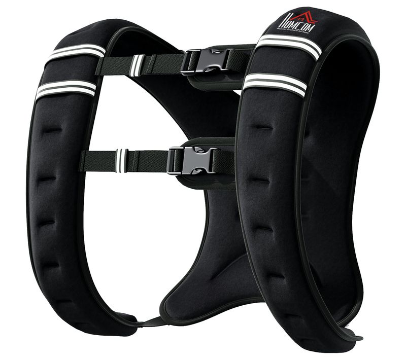 Gilet Lesté De 5 Kg Réglable Avec Poche De Rangement Noir