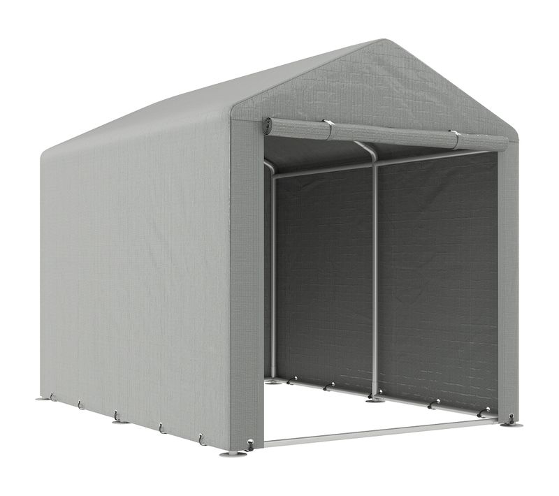 Abri De Jardin Tente De Stockage Cadre Acier Galvanisé 1,6 X 2,2 M Gris Clair