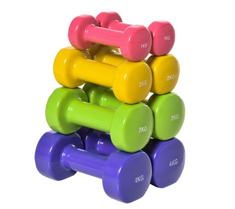 Ensemble D'haltères Hexagonales Total 20 Kg 8 Pièces Multicolore