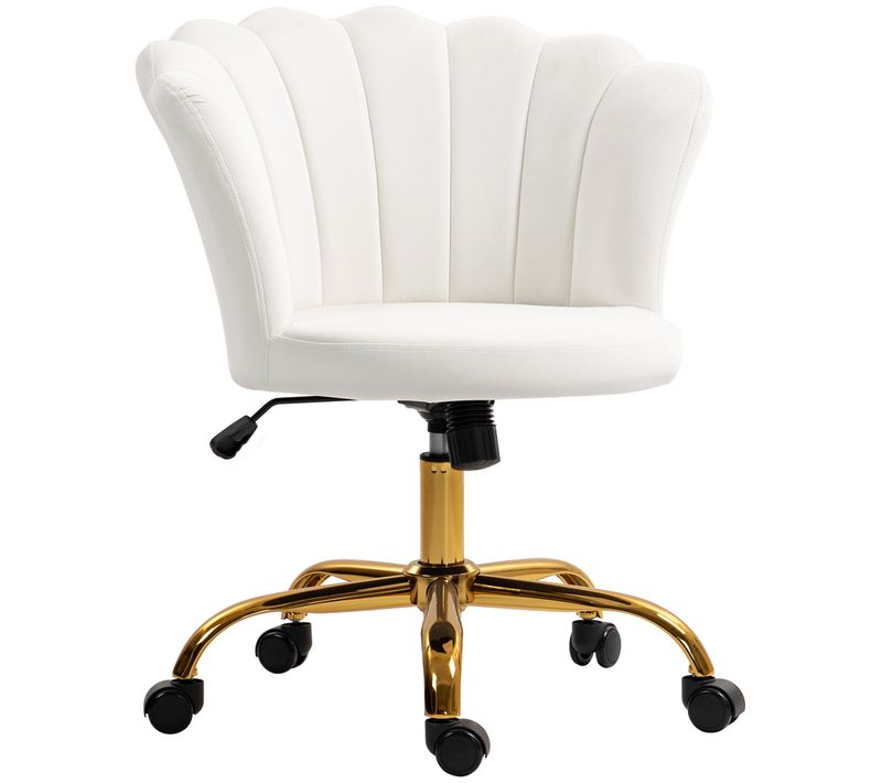 Chaise Bureau Velours Design Coquillage