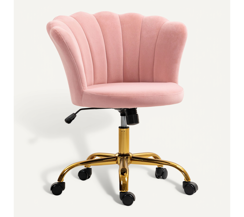 Chaise Bureau Velours Design Coquillage