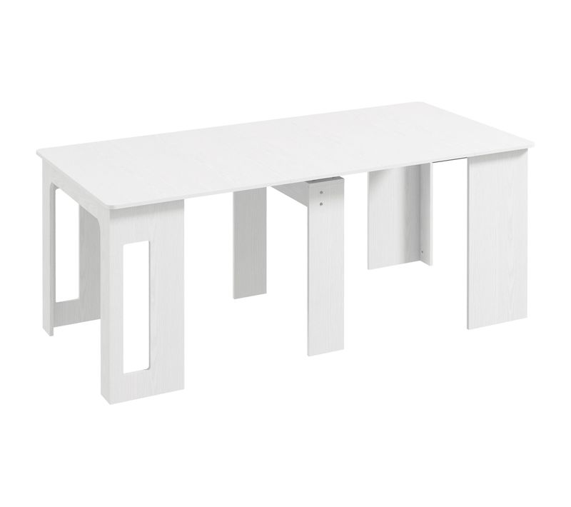 Table Console Extensible 6 Personnes Avec Rallonges Intégrées Blanc