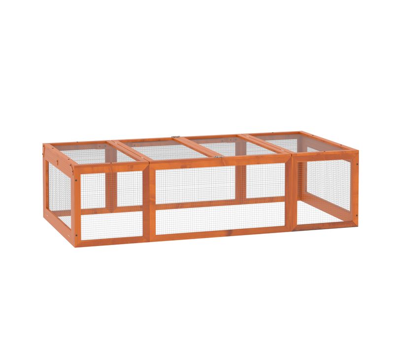Clapier Cage à Lapins Extérieur Intérieur 2 + 1 Portes 180 X 90 X 48 Cm Bois
