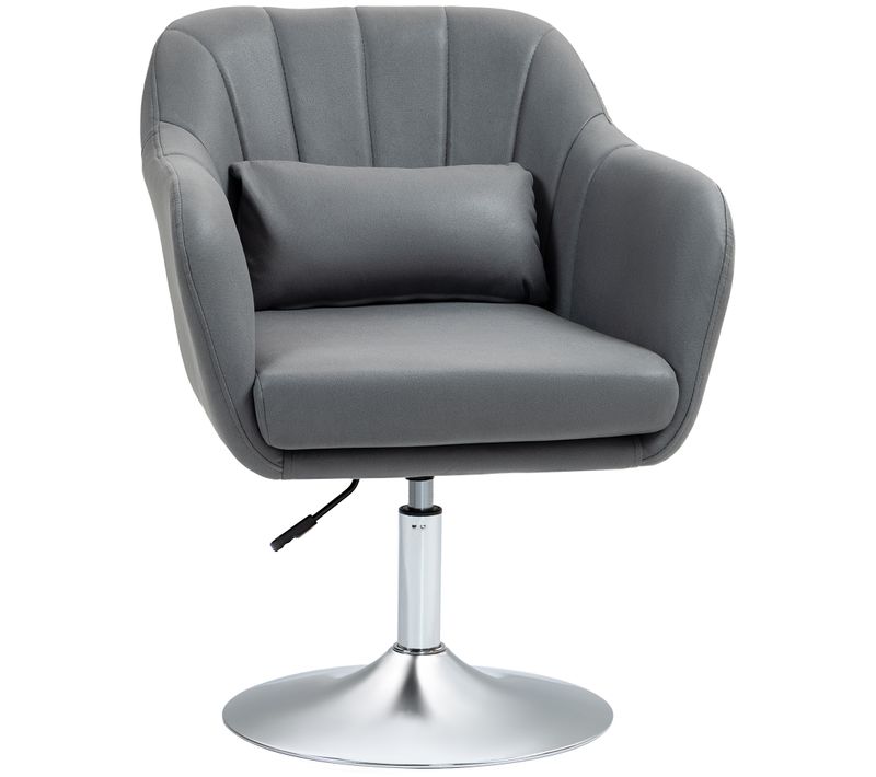 Fauteuil Lounge Design Avec Coussin Lin Gris