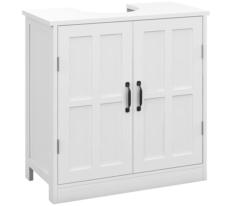 Meuble Sous-vasque - 2 Portes Avec étagère - Blanc Noir