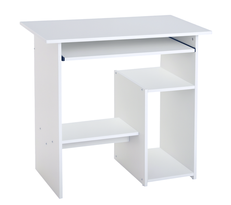 Bureau Informatique Compact 80 X 45 X 75 Cm Effet Bois Blanc