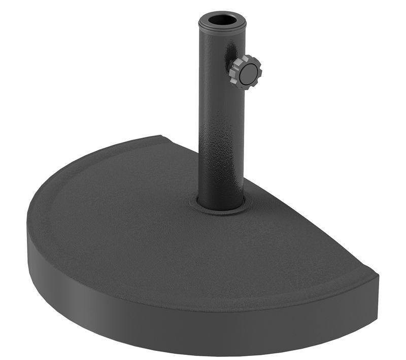 Pied De Parasol Demi-cercle Poids Net 9 Kg Résine Métal Noir