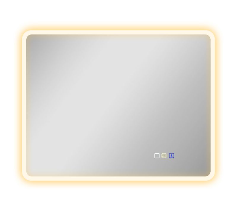 Miroir Lumineux LED 90 X 70 Cm Bluetooth Interrupteur Tactile Lumière Réglable